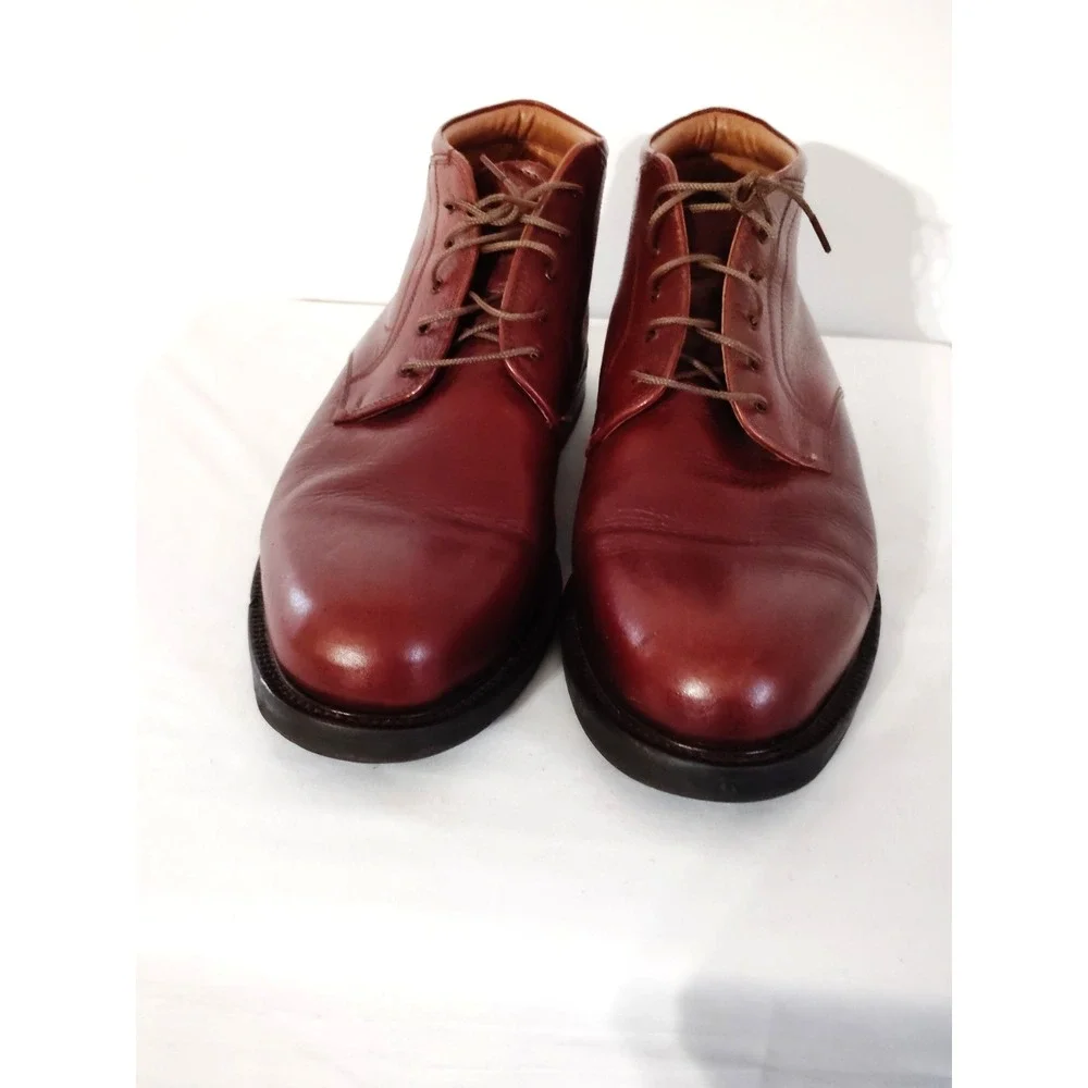 Johnston & Murphy Leather Lace‑Up Chuka Boots Brown Casual Dress Western Men 10